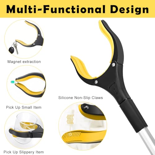 HASTHIP® 32.6 Inch Convenient Grabber Reacher Tool with Magnet Foldable Pickup Garbage Trash Picker for Litter 80CM Claw Extender Gripper Pick Up Assistive Device for Elderly 3 PCS HASTHIP® 32.6 Inch Convenient Grabber Reacher Tool with Magnet Foldable Pickup Garbage Trash Picker for Litter 80CM Claw Extender Gripper Pick Up Assistive Device for Elderly 3 PCS